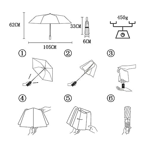 Maibar Umbrella Windproof Strong 24 Ribs Compact Umbrellas Sun UV Protection spf 50 Folding Travel Large Auto Open Close Umbrellas Umbrella (Mint Green) — view 6