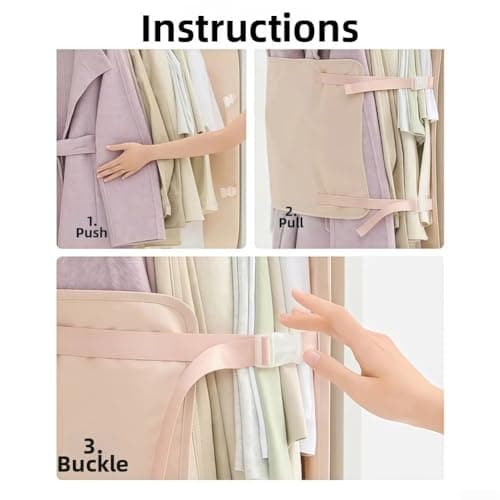 Zenllihome Compression Storage Bags for Clothes, Foldable Garment Organisers for Travel, Reusable Dust for proof Jacket Protector Bags for Winter and Duvets for Home Storage(pink) — view 3