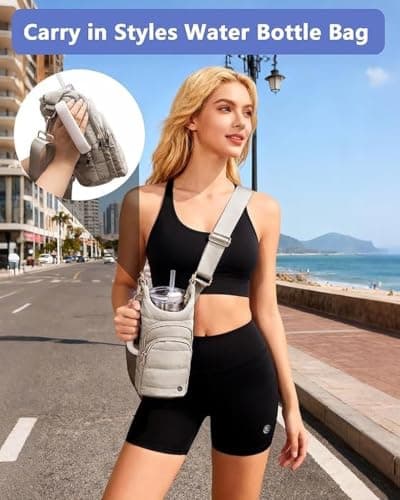 Ailan Crossbody Water Bottle Bag RFID Blocking Phone Pocket, black — view 4