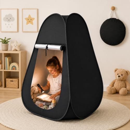 Small Sensory Tent, Pop Up Blackout Indoor Tent with Carry Bag