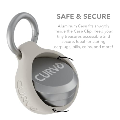 CURVD Premium Carrying Case - Durable Travel Keychain Container, Waterproof Holder for Earplugs, Pills, Coins Compatible with Loop, Eargasm & Vibes, Mini Purse Pill Box Container (Honey) — view 4