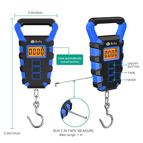 ORIA Digital Fishing Scale, 50kg Hanging Luggage Scale with Tape Measure — view 3