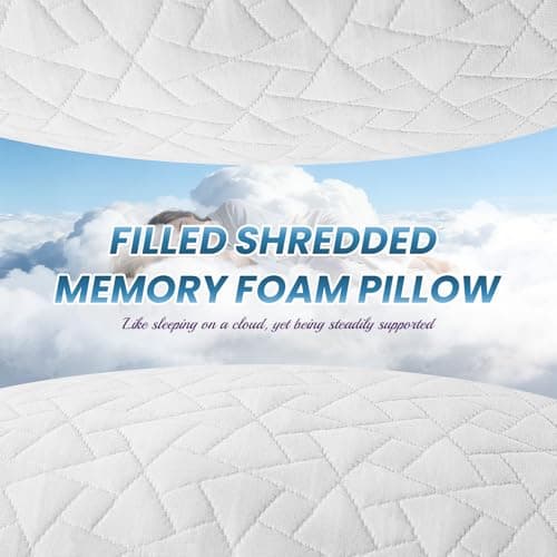 A-Pce 2 Pack Shredded Memory Foam Pillow for All Sleepers,76x51cm — view 3