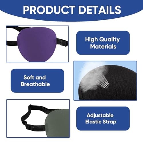 5 Pack Eye Patches for Adults, Soft Silk 3D Concave Eye Cover — view 5