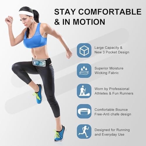 HAISSKY Running Belt with Touch Screen,Adjustable Waistpack for 6.9" Phones — view 2