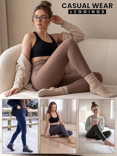 Love My Fashions® Womens Fleece Lined Thermal High Waisted Leggings for Women UK Tummy Control Seamless Soft Warm Everyday Casual Winter Pants Navy Blue — view 5
