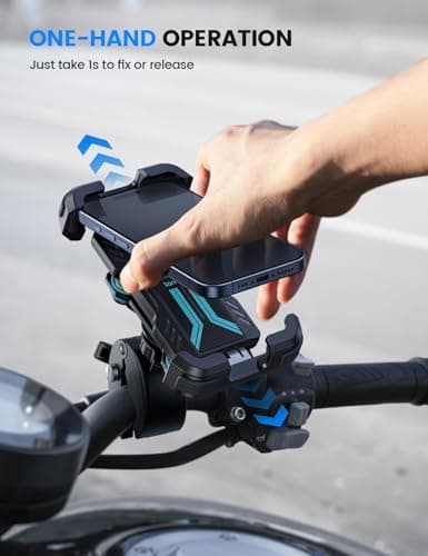 Lamicall Motorbike Phone Holder, [Dual Anti-Shock] Bike Phone Holder Blue — view 4