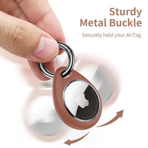 UNBREAKcable 360° Protective Case for AirTag (1st & 2nd Generation) [4 Pack], TPU Full Cover Keyring Holder with Premium Zinc Alloy Spring Clip, Scratch-Resistant Design for Keys, Bags, Luggage — view 5