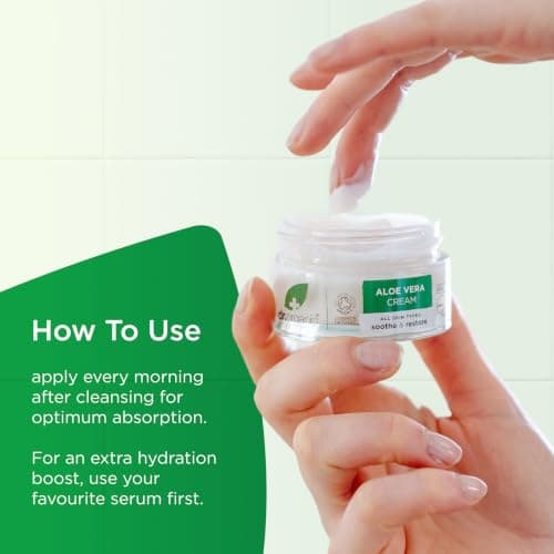 Dr Organic Aloe Vera Cream, Soothing, Mens, Womens, All Skin Types, Natural, Vegan, Cruelty-Free, Paraben & SLS-Free, Plastic Free, Recycled & Recyclable, Certified Organic, 50ml, Packaging may vary — view 5