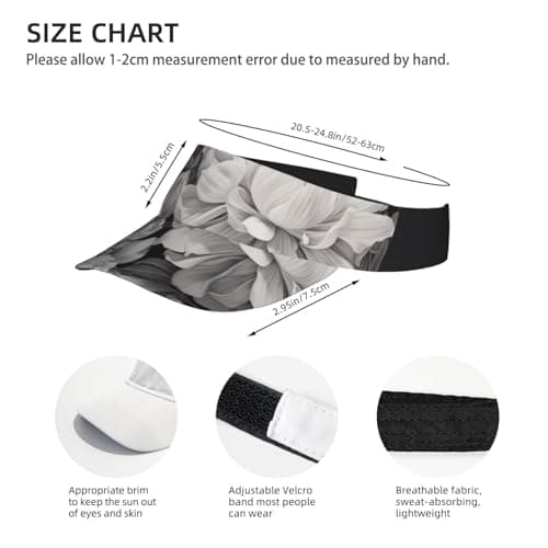 FBGHHTY Floral Graphite Print Uv Protection Breathable Cap Unisex Sports Sunscreen Hat Fishing Golf Beach Travel Black — view 4