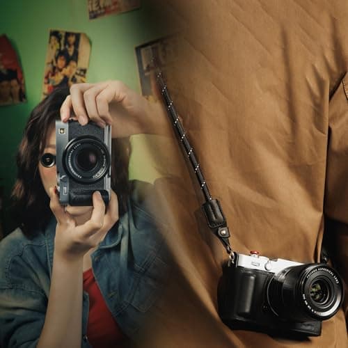 SMALLRIG Genuine Leather Case Kit for FUJIFILM X-E5, Vintage Half-Body Shell for FUJIFILM X-E5, with Shoulder Strap,Black - 5450 — view 6