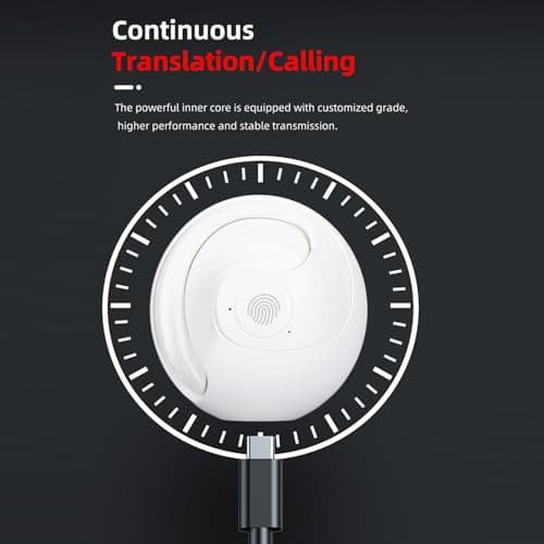 Language Translator Earhooks, BT 5.3 Translator Device with APP, Language Translator, Support 144 Languages Translations, for Music and Calling (White) — view 4