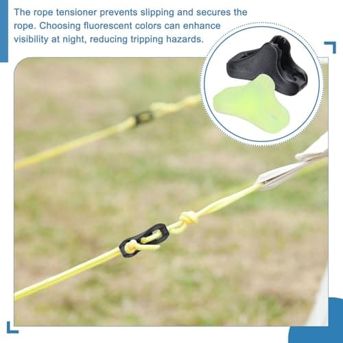 YELARXI Guyline Tensioners, Triangle Cord Adjuster 4mm 12Pcs Black Ultralight Tent Cord Paracord Tightener Rope Tensioner Fitting for Camping/Hiking/Backpacking/Outdoor Activity — view 5