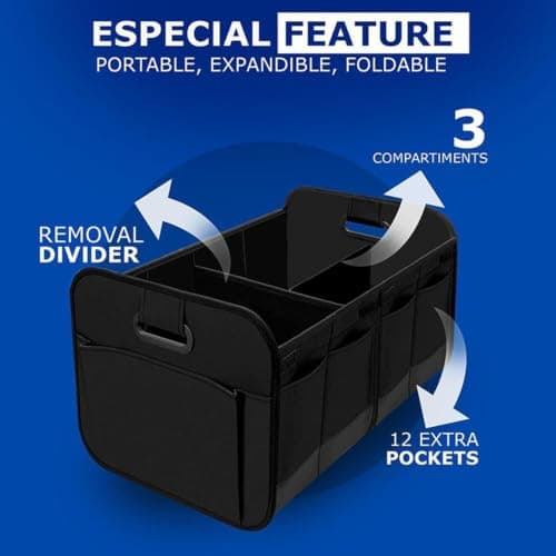 Car Trunk Organizer, Large Foldable, Multi-Compartment Storage Bag — view 6