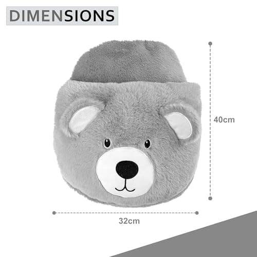 Crystals Hot Water Bottle, Foot Warmer with Cover, Soft Breathable Fabric, Winter Warmth for Men & Women, 2L Plush Heated Slippers, Feet Warmer for Cold Feet (Hot Teddy Bear Slippers) — view 5