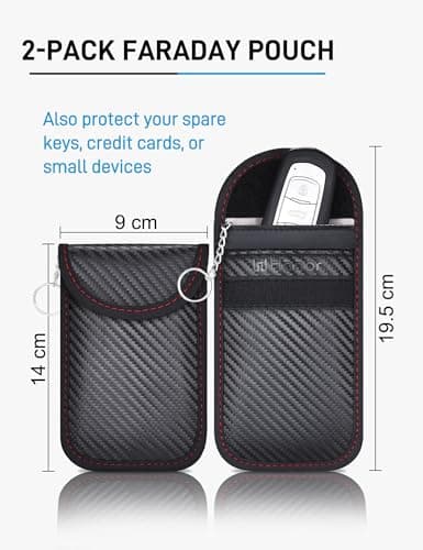 WHonor Faraday Pouch for Car Keys, Keyless Entry Signal Blocker, Anti-Theft RFID Blocking Key Fob Protector for Car Security (4 Pack) — view 5