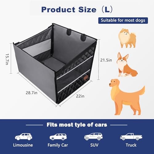 MIXJOY Large Dog Car Seat for Dogs, Waterproof Car Back Seat, Up to 68kg — view 6