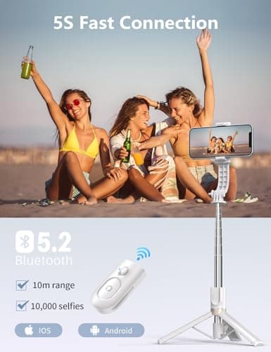 Selfie Stick Tripod for iPhone - 2 Rechargeable Fill Lights — view 4