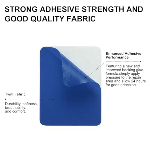 sourcing map 2 Pcs Self-Adhesive Repair Patches 9.5 x 12.5 cm Waterproof Twill Fabric Repair Patch Tape Washable Repair Patch Kit for Down Jackets Clothes Tents Umbrellas Bags, Sapphire Blue — view 4