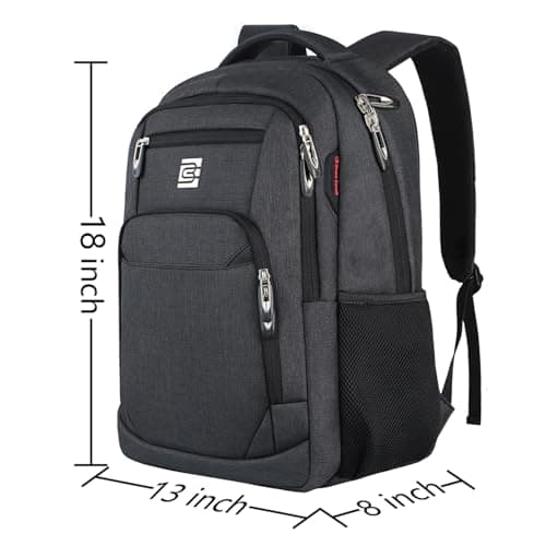 Laptop Backpack,Business Travel Anti Theft Slim Durable Laptops Backpack with USB Charging Port,Water Resistant College School Computer Bag for Women & Men Fits 15.6 Inch Laptop and Notebook - Black — view 3