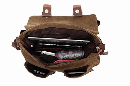 autumndeer Anti-Theft Laptop Messenger Bag for Men, 14 Inch Briefcase Multiple Pocket, Lightweight Business Shoulder Bag for Work, Travel & Commuting, Durable Oxford Laptop Bag, 32 x 10 x 27cm, Coffe — view 6