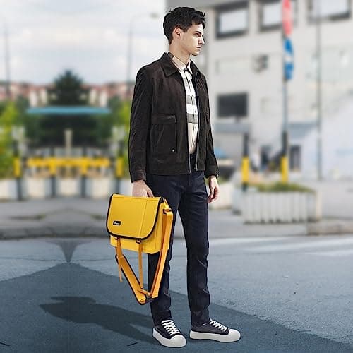 SIMTOP Messenger Bag Crossbody Bag Shoulder Messenger Bag Durable Crossbody Shoulder Bag for Commuters and Travelers - Water-Resistant and Versatile(Yellow) — view 5