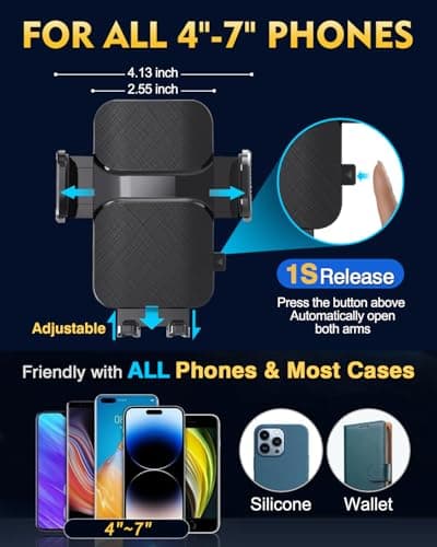 Military-Grade Construction Phone Holders for Your Car【Upgraded Suction & Clip】Cell Phone Mount Stand Universal Automobile Truck Cradle Dashboard Windshield for iPhone 18 Pro Max 17 16 15 Samsung — view 5