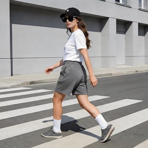 JOINFREE Women's Wide Fit Trainers Slip On Casual Walking Shoes Grey — view 2