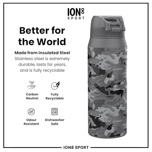 MotoGP Racing Camouflage Sports Thermal Water Bottle with Removable Straw, 750ml/24oz, Leak Proof Insulated Drinking Bottle, Easy to Open, Secure Lock, Dishwasher Safe, Flip Cover, Metal Bottle — view 6