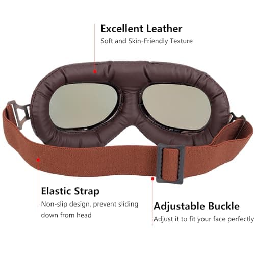 Cretassion Brown Ski and Snowboard Goggles for Men and Women, UV Protection, Compatible with Helmets, Anti-Fog Ski Goggles, Sport Goggles for Skiing, Motorcycling, Cycling, and Skateboarding — view 2