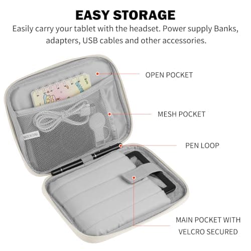 HoYiXi Universal Sleeve Bag for 6",6.8",7" Kindle Paperwhite/Colorsoft 2024-2012 Compatible with 6"-6.8" All-New Kindle/Kobo/Tolino/Sony,6" EReader with Anti-Drop Protective Cover,White — view 4