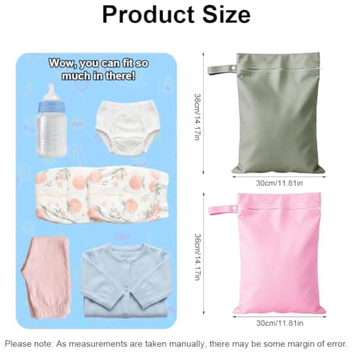 Aomig 2PCS Waterproof Laundry Bag Travel Wet Bags Dirty Clothes Bags Organizers(Gray+Pink) — view 4
