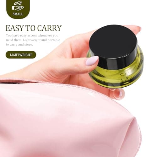 Alasum 5pcs Refillable 15g Glass and Pp Cosmetic Cream Jars with Lids, Portable Sample Containers for Travel and New Year Gifts, Tiny Jars for Body Butter and Makeup Storage Random Color — view 3