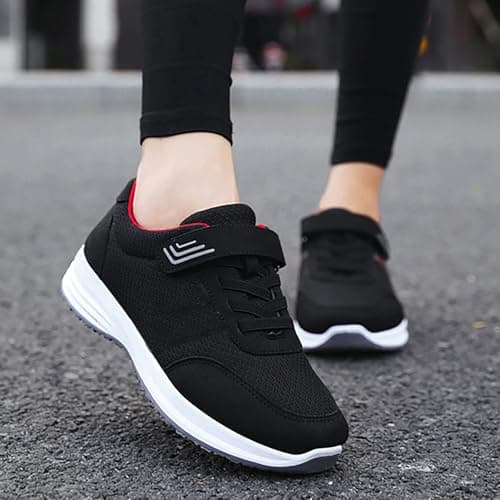 Sports & Outdoor Shoes Hiking Trainers Walking Shoes Fall 2024 New Running Travel Soft Bottom Men Women with The Same Sports Orthopedic Tennis Trainers Non Ladies Wedge Shoe Black 6.5 — view 2