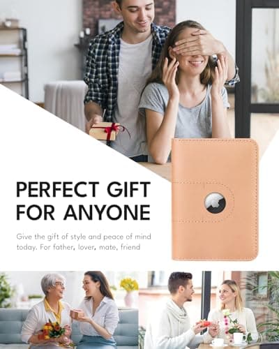 Genuine Leather Passport Holder Wallet Cover Case for Men, Beige, Passport Holder — view 6