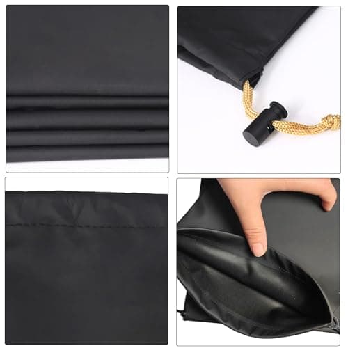 2 Pack Headphone PU Storage Bags, Earphone Drawstring Case, Headset Carrying Bag, Waterproof Headset Storage Pouch, Earphone Protection Pouch, Portable Headphones Travel Bag, Size：8.3*9.4 & 3.3*5.1 in — view 6
