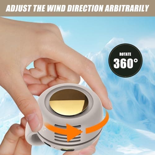 BRTNUP Silent Mini Bladeless Fan Portable Waist Clip Fan Rechargeable Hands-Free Belt Fans with 3 Speeds for Travel Office Shirt, Summer Gift for Outdoor Lovers (White) — view 3