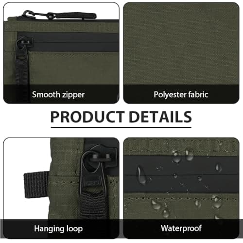 DiULi Small RFID Blocking Wallet for Men & Women | Secure Travel Zip Card Holder with Coin Pocket | Compact Slim Minimalist Black RFID Wallet Green — view 4