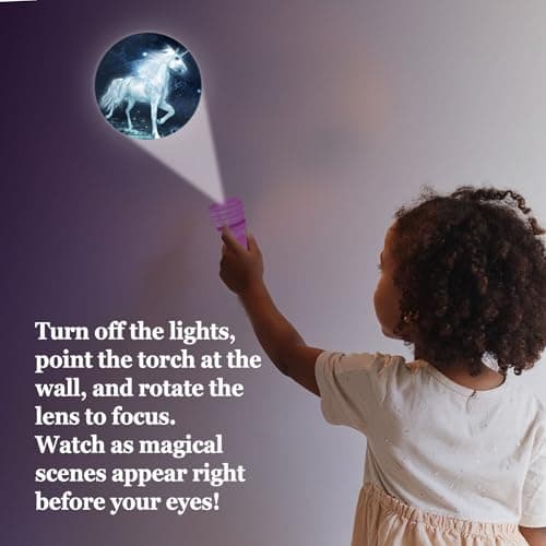 Unicorn & Fairy Torch Projector - Girls Birthday Presents & Toys, 3 Year Old Girl Gifts with 24 Images, Focus Lens, Easy Grip, Girls stocking fillers, Durable Plastic, Bright Projection — view 5