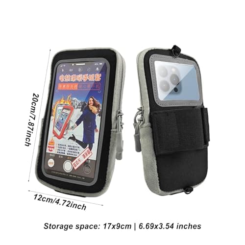 Electric Heating Phone Bag, 20x12cm Black Thermal Storage Case with 17x9cm Compartment for Smartphones, Travel, Outdoor, Daily Use, Warm Protection, Portable — view 2
