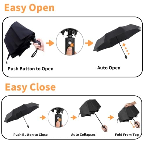 MAYJOYDIY Maple Leaves Automatic Folding Umbrella Autumn Fall Leaves Portable Travel Umbrella 42 Inch Vivid Leaf Automatic Open Close Umbrellas for Daily Use Travel Outdoor Activities — view 5