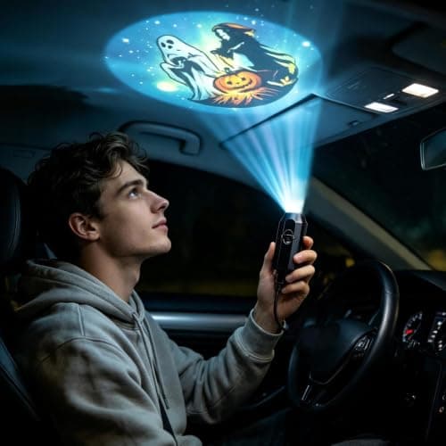 Mini Halloween Christmas Projector Lamp with HD Lens and Flexible Gooseneck — view 2