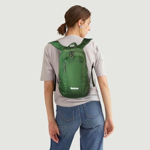 EgoNova 12L Lightweight Foldable Hiking Backpack - Waterproof Backpack for Travel, Camping and Outdoor Activities, dark green, 12L US, Easy to store — view 5