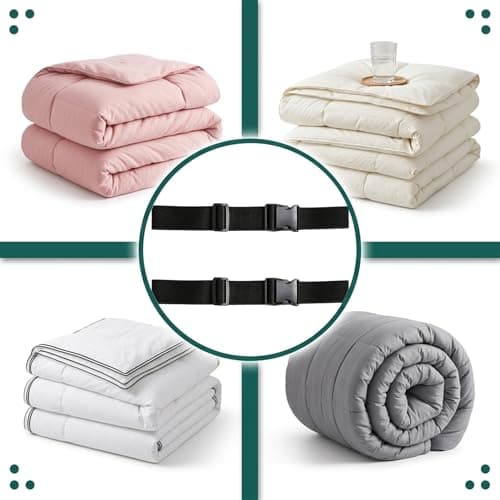 2 Pack Mattress Storage Straps,Black Adjustable 150cm PP Compression Straps with Buckle,Heavy Duty Moving Bags Holder for Memory Foam Bed Topper Roll Packing,Campervan Roof Rack, Under Bed Support — view 4