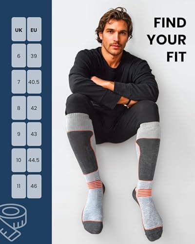 ThreadCo Mens Ski Socks - Long Thermal Anti-Blister Socks (4pk, UK 6-11) — view 6