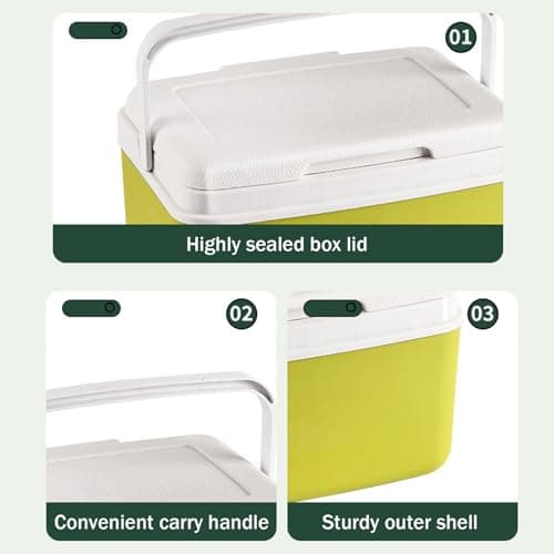 Insulated Cooler, Portable Cooler, 6L Small with Ice Pack Insulated for Picnics, Beach, Travel & Car, Leak-Proof Food-Grade Small Ice Chest (Green) — view 3