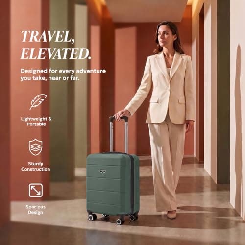 LUGG Jetset 15" Lightweight Cabin Suitcase - EasyJet Underseat Carry On Luggage, ABS Hard Shell, Scratch-Resistant Finish, Secure Lock, Smooth 360° Spinner Wheels (45x33x20cm) — view 2