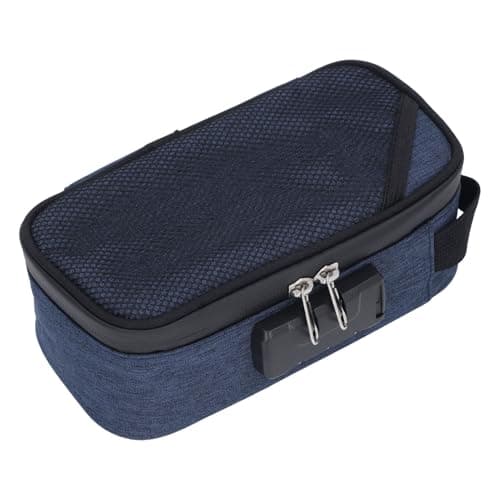 Odor Resistant Storage Bag, Code Lock Design Odor Resistant Suitcase Container Lightweight Multifunctional Easy to Use for Travel (Dark Blue) — view 2