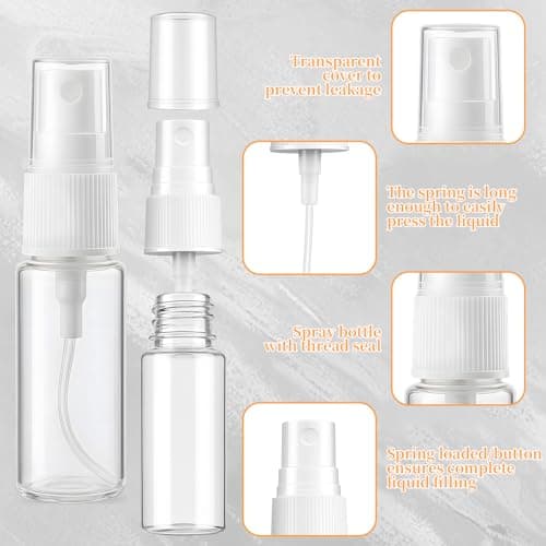 Notoke 7-Pack Small Spray Bottle Set - 5PCS 15ml Travel Spray Bottles with Cleaner & Tunnel, Clear Empty Fine Mist Bottles Refillable Liquid Containers for Perfume, Care Liquid, Cosmetics — view 3