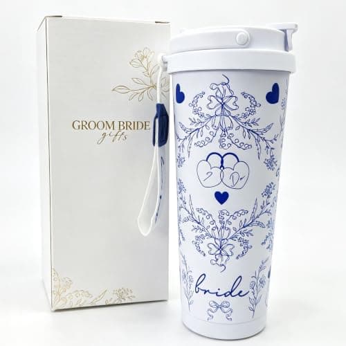 Bride Squad Bride Tumbler - Bachelorette Party Cups for Bridal Shower & Engagement - 22oz Stainless Steel Bride Cup with Double-Model Lid